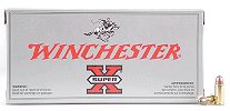 Winchester Super-X Centerfire Pistol Ammunition X45ASHP2, 45 ACP, Silvertip HP, 185 GR, 1000 fps, 20 Rd/bx