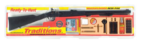 Traditions PA Pellet Flintlock Muzzleloader R38000850 50 CAL Black Powder Black Synthetic Blue Flintlock