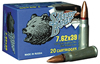 Silver Bear Rifle Ammunition A762NFMJ, 7.62x39, Full Metal Jacket (FMJ), 123 GR, 20 Rd/Bx
