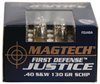 Magtech First Defense Justice Pistol Ammunition FDJ40A, 40 S&W, Copper Hollow Point (JHP), 130 GR, 20 Rd/bx
