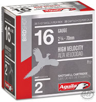 Aguila High Velocity Hunting Shotshells 1CHB1607, 16 Gauge, 2-3/4", 1-1/8 oz, #7.5 Lead, 1240 fps, 25 Rds/Bx