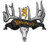 Browning Skull Decal 3922080573, 5" Black/Gold