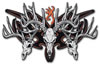 Browning Skull Decal 3922090582, 5" Black/Orange