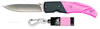 Browning Getaway Folding Knife w/Flashlight Combo 3715038, Pink/Black