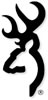 Browning Flat Buckmark Decal 3922009914, Black, 4 inch