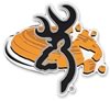 Browning Claymaster Decal 3922054, Black/Orange, 3.5 inch
