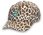 Ladies Safari Animal Print Cap 308343981, Giraffe/Aqua