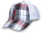 Men�s Mad Plaid Mesh Back Cap 308345611, Red/White