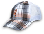 Men�s Mad Plaid Mesh Back Cap 308345621, Orange/White