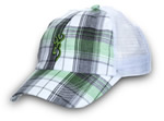 Men�s Mad Plaid Mesh Back Cap 308345641, Green/White