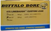 Buffalo Bore Handgun Ammunition 2F/50, 475 Linebaugh, 350 GR, Jacketed Hollow Point (JHP), 1500 fps, 50 Rd/Bx