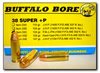 Buffalo Bore Handgun Ammunition 33C/20, 38 Super +P, 124 GR, Full Metal Jacket (FMJ), 1350 fps, 20 Rd/Bx