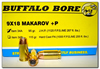 Buffalo Bore Handgun Ammunition 34A/20, 9x18mm +P (9mm Makarov), 95 GR, Jacketed Hollow Point (JHP), 1125 fps, 20 Rd/Bx