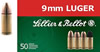 Sellier & Bellot Pistol Ammuntion SB9A, 9MM, Full Metal Jacket (FMJ), 115 GR, 1300 fps, 50 Rd/bx Sellier & Bellot Pistol Ammuntion SB9A, 9MM, Full Metal Jacket (FMJ), 115 GR, 1300 fps, 50 Rd/bx