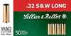 Sellier & Bellot Pistol Ammuntion SB32SWLB, 32 S&W Long, Wadcutter, 100 GR, 735 fps, 50 Rd/bx