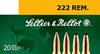 Sellier & Bellot Rifle Ammuntion SB222A, 222 Remington, Soft Point (SP), 50 GR, 3169 fps, 20 Rd/bx