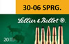 Sellier & Bellot Rifle Ammuntion 33164, 30-06 Springfield, Boat Tail Hollow Point (HP), 168 GR, 2692 fps, 20 Rd/bx