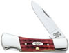 Case Pocket Worn Small Lockback Old Red Spear/Pen Folding Knife w/Plain Edge (02758)