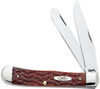 Case Trapper Chestnut Bone Clip/Spey Folding Knife w/Plain Edge (07011)