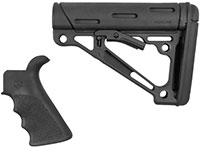 Hogue OverMolded Collapsible AR-15 Mil-Spec Buttstock & Grip, Black (15056)