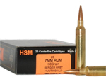 HSM Trophy Gold Rifle Ammunition 7RUM180VLD, 7MM Remington Ultra Mag, Berger Match Hunting VLD, 180 GR, fps, 20 Rd/bx