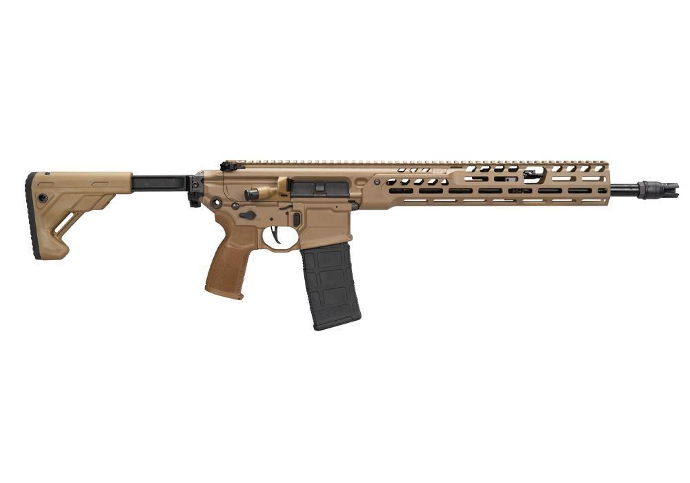 Sig Sauer MCX Spear-LT Rifle WRMCX-556N-16B-LT-FDE, 5.56 NATO, 16", Collapsible/Folding Stock, Coyote Finish, 30 Rds