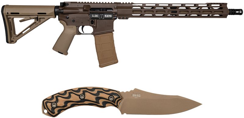 Diamondback DB15 w/Knife Rifle DB175AK131, 5.56 NATO, 16", Magpul Carbine Stock, 30 Rds