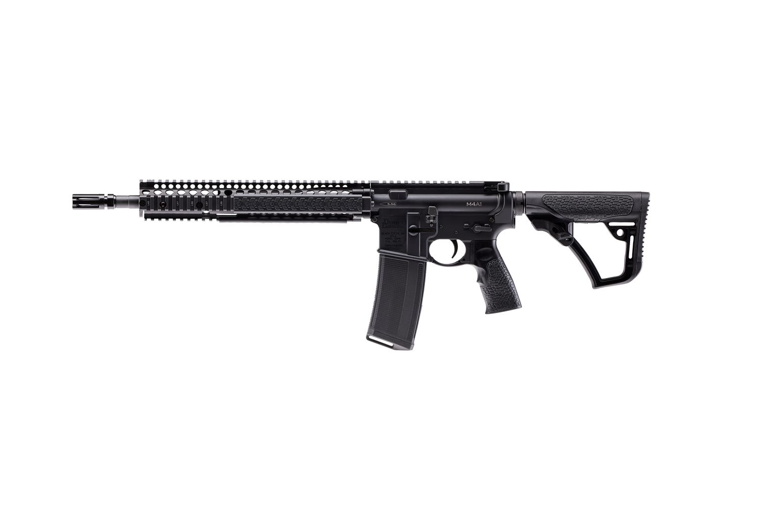 Daniel Defense M4A1 Rifle 02-088-11249-006, 5.56 NATO, 14.5" (w/Pinned Flash Hider), DDM4 Stock, Black RIS II Rail 32 Rds