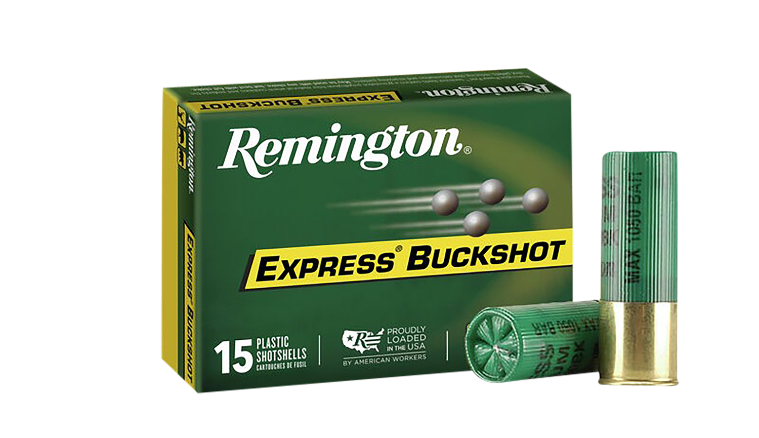 Remington Express Buckshot Shotshells 26876, 12 Gauge, 2-3/4", 9 Pellets, 1325 fps, #00 Buckshot, 15 Rds/box