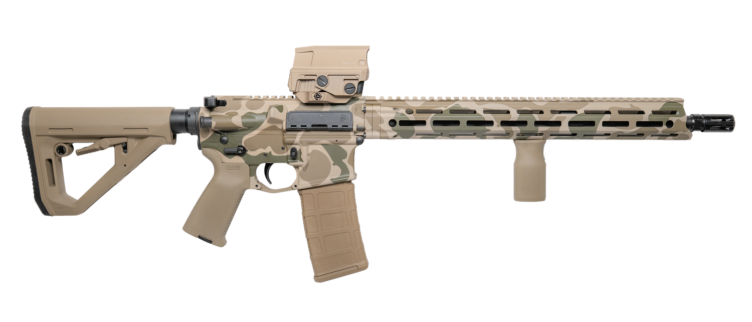 Custom & Collectible Daniel Defense DDM4 V7 Rifle CNCDDDCV7, 5.56 NATO, 16", w/Vortex AMG UH-1, Duck Camo Cerakote, 30 Rds