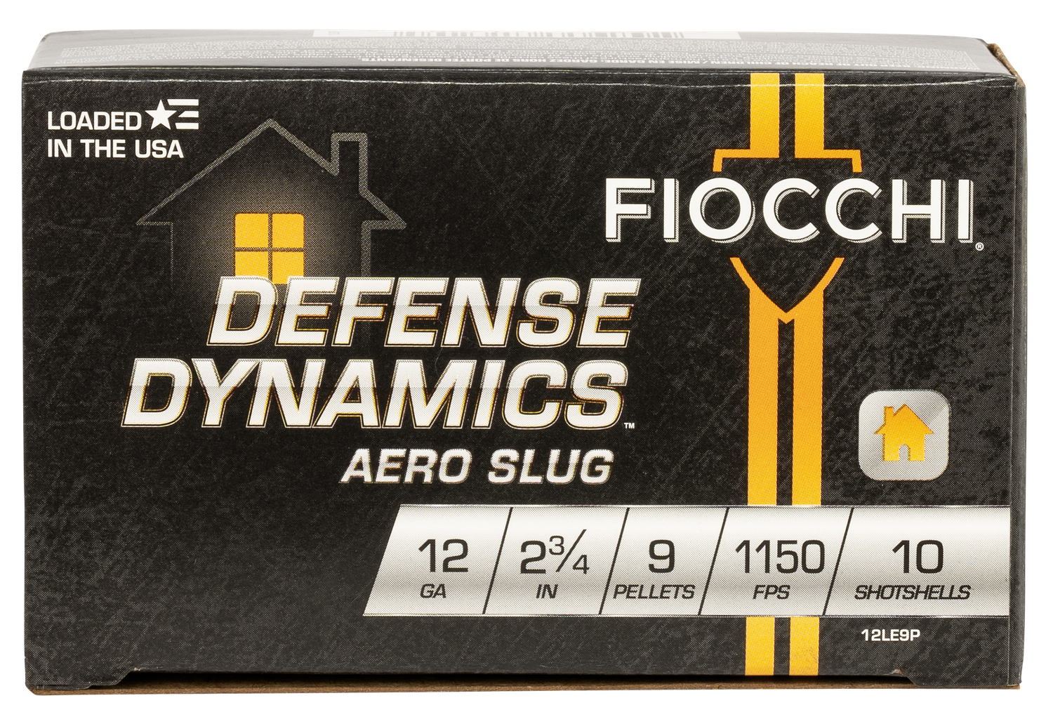 Fiocchi Defense Dynamics Low Recoil Shotshells 12LE9P, 12 Gauge, 2-3/4", 1150 fps, #1 Buckshot, 10 Rds/box