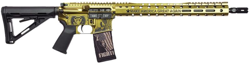 Black Rain Ordnance Spec15 Trump FX Custom Gold Rifle 24111202G, 5.56 NATO, 16", Magpul, 30 Rds