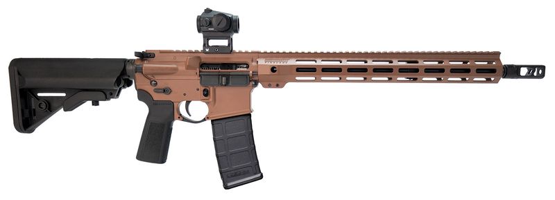 Bushmaster Bravo Zulu Rifle 0010006H212, 5.56 NATO, 16", w/ Vortex Crossfire Red Dot, Federal Brown Cerakote Stock, 30 Rds