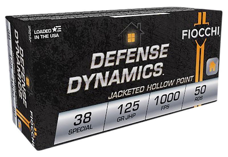 Fiocchi Shooting Dynamics Pistol Ammunition 38F, 38 Special, SJHP, 125 GR, 980 fps, 50 Rd/bx