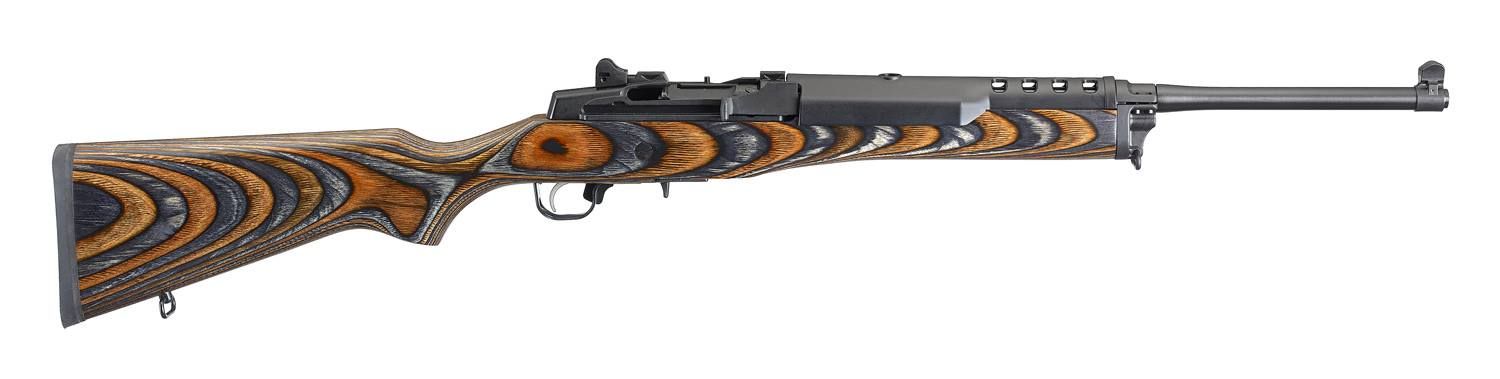 Ruger Mini-14 Ranch Rifle 5886, 223 Rem, 18.5", Brown/Black Chevron Laminate Stock, 5 Rds