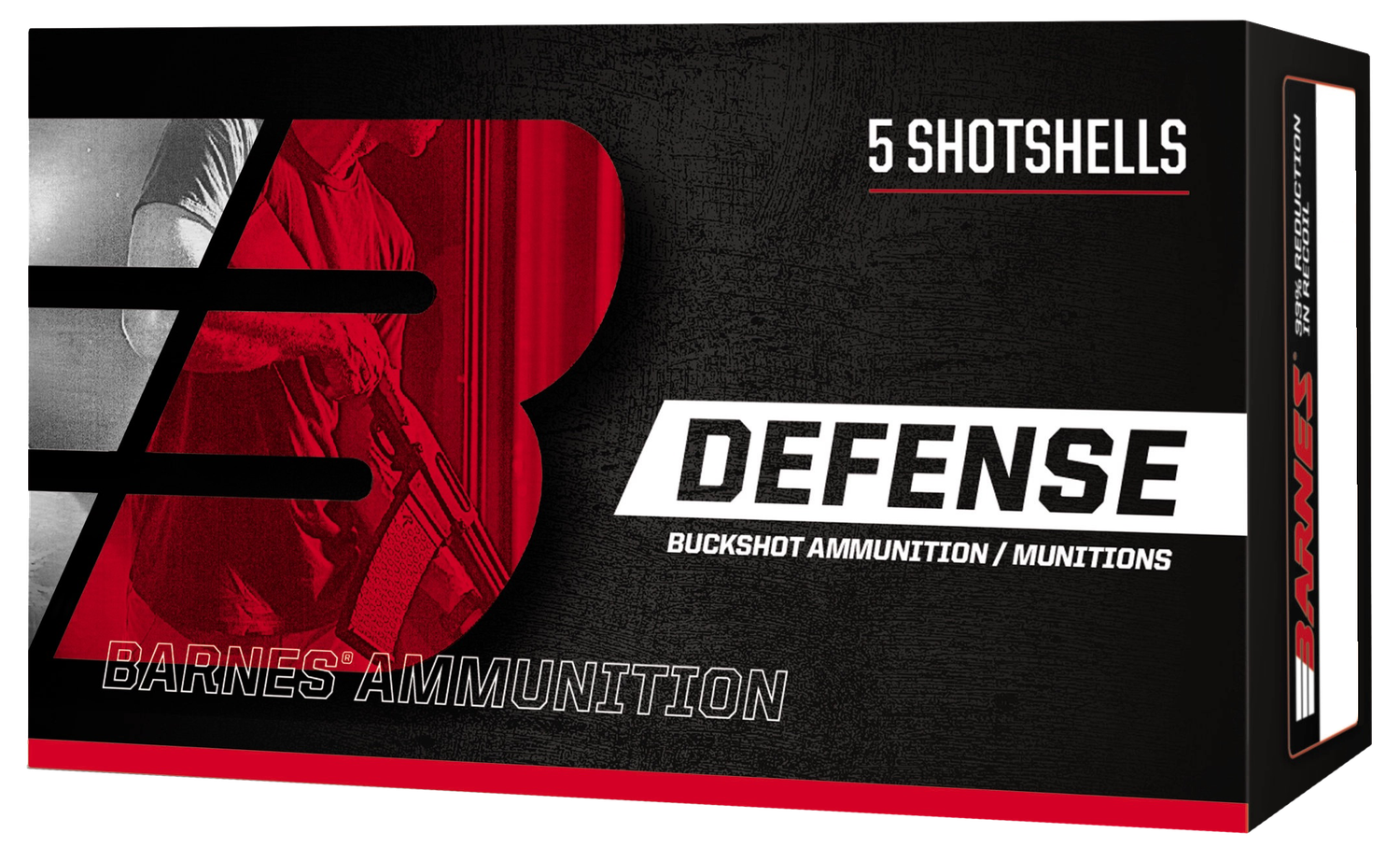 Barnes Defense Shotshells 32012, 12 Gauge, 2-3/4", 21 Pellets, 1200 fps, #4 Buckshot, 5 Rds/box