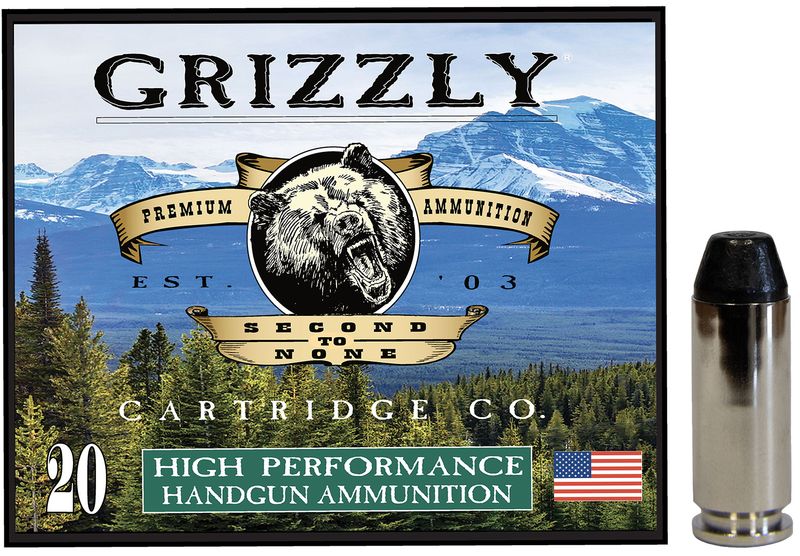 Grizzly Ammunition High Performance Pistol Ammunition GC10M10, 10mm Auto, Full Metal Jacket Flat Point, 220 GR, 1200 fps, 20 Rd/bx