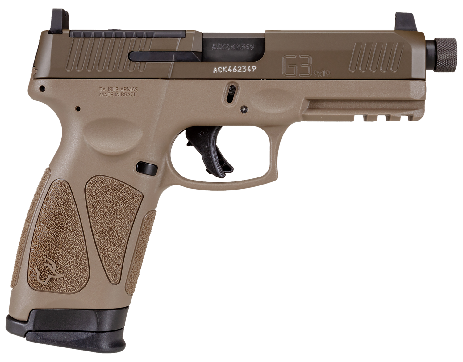 Taurus G3 SAO Pistol 1-G3P941-TAC, 9mm, 4" Threaded Barrel, T.O.R.O. Optic Cut, FDE Frame, Bronze Slide Finish, 17 Rds