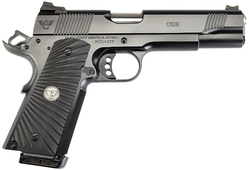 Wilson Combat CQB CQB Full Size Pistol CQBFS9, 9mm Luger, 5in, Black G10 Starburst Grips, Black Armor-Tuff Finish, 10 Rds