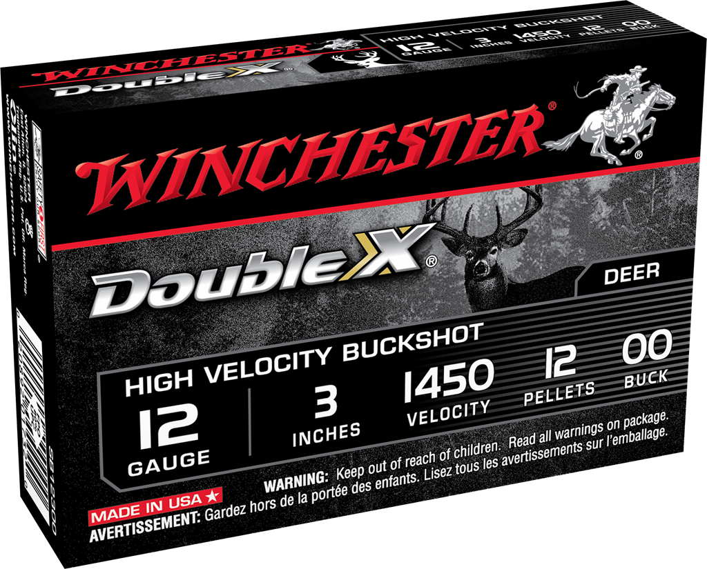 Winchester Supreme Buckshot SB12300, 12 Gauge, 3", 12 Pellets, 1450 fps, #00 Lead Buckshot, 5 Rd/bx