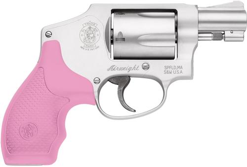 Smith & Wesson 642 Pink Revolver 150466, 38 Special, 1.87 in, Pink Grip, Stainless Finish, 5 Rd
