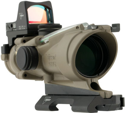 Trijicon ACOG ECOS 4x32 Rifle Scope TA31-D-100554, 4x, 32mm, Flat Dark Earth Finish, Dual Illumination Horseshoe Reticle