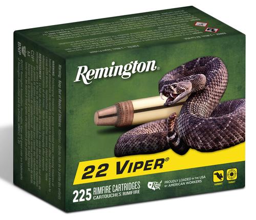 Remington Viper Rimfire Ammunition 21239, 22 LR, Truncated Cone Solid, 36 gr, 1410 fps, 225 Rds/Bx