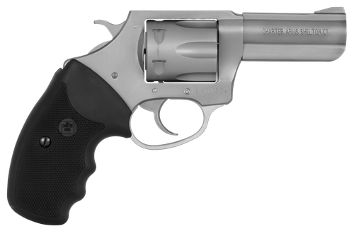 Charter Arms Pitbull Revolver 73802, 380 ACP, 3", Black Rubber Grip, Stainless Finish, 6 Rd