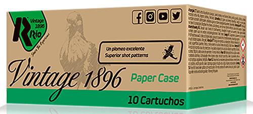 Rio Vintage 1896 Paper Flyer Shotshells VP36FHV8, 12 Gauge, 2-3/4", 1 1/4 oz, 1350 fps, #8 Lead Shot, 10 Rds/box