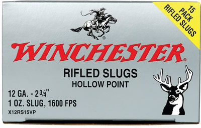 Winchester Super X Rifled Slugs X12RS15VP, 12 Gauge, 2-3/4", 1 oz, Rifled Slug, 1600 fps, 15 Rd/bx