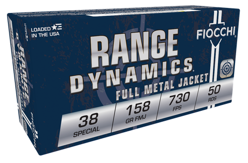 Fiocchi Shooting Dynamics Pistol Ammunition 38G, 38 Special, Full Metal Jacket (FMJ), 158 GR, 930 fps, 50 Rd/bx