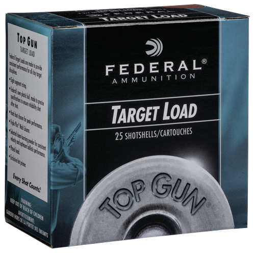 Federal Top Gun Sporting Shotshells TGSH1275, 12 Gauge, 2-3/4", 1 oz, 1300 fps, #7.5 Lead Shot, 25 Rds/Bx