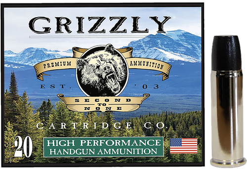 Grizzly Ammunition High Performance Pistol Ammunition GC44M+P1, 44 Mag, Wide Long Nose Gas Check, 355 GR, 1350 fps, 20 Rd/bx
