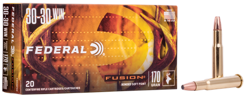 Federal Fusion Rifle Ammunition F3030FS2, 30-30 Winchester, Fusion Ammunition, 170 GR, 2200 fps, 20 Rd/bx